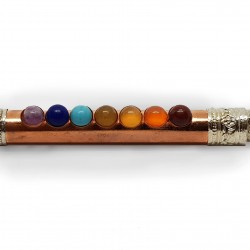 Healing stick made of copper, with quartz and the chakra stones