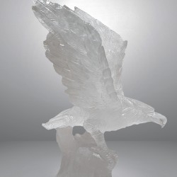 Clear quartz, engraved, eagle