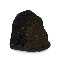 Black, uneven, opal, polished
