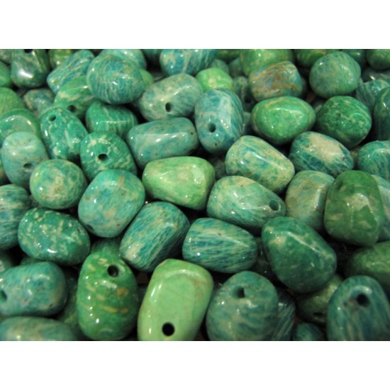 Amazonite tumbled with hole