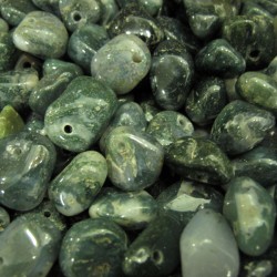 Moss Agate tumbled with hole