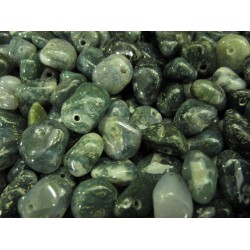 Moss Agate tumbled with hole