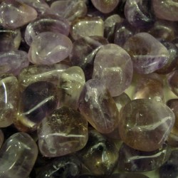 Ametrine tumbled with hole