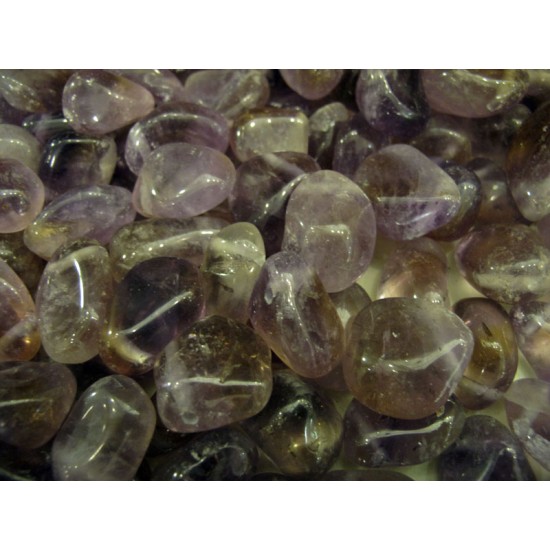 Ametrine tumbled with hole