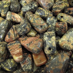 Leopard Skin Jasper tumbled with hole