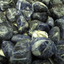 Sodalite tumbled with hole