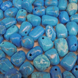 Blue (dyed) Howlite tumbled with hole