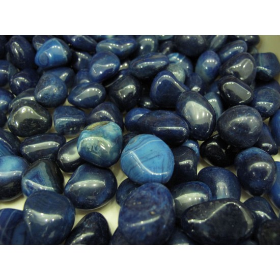 Blue Agate blue tumbled