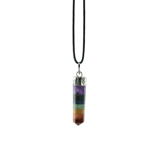 Chakra stones pointy pendant