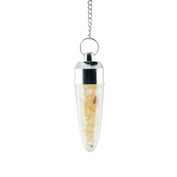 Pendulum with specks of citrine inside (it opens)