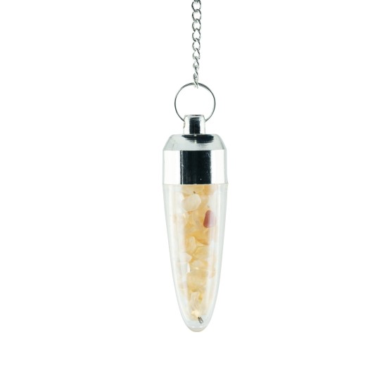 Pendulum with specks of citrine inside (it opens)