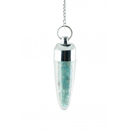 Pendulum with specks of aqua marine inside (it opens)