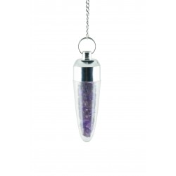 Pendulum with specks of amethyst inside (it opens)