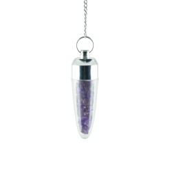 Pendulum with specks of amethyst inside (it opens)