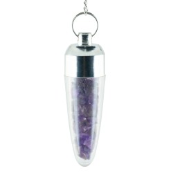 Pendulum with specks of amethyst inside (it opens)