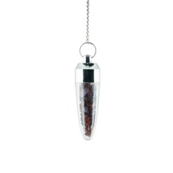 Pendulum with specks of garnet inside (it opens)
