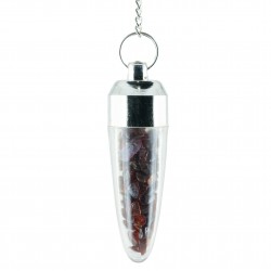 Pendulum with specks of garnet inside (it opens)