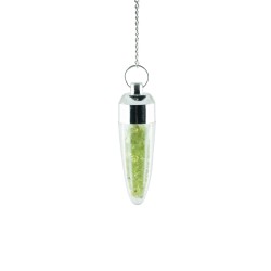 Pendulum with specks of peridot inside (it opens)