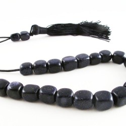 Blue goldstone greek kompoloi (worry beads)