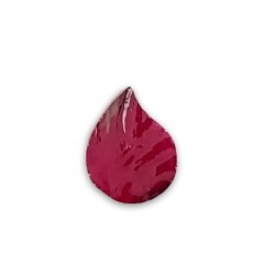 Artificial ruby polished, irregular raindrop