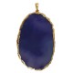 Purple agate pendant with metal silhouette (gold coloured)