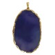 Purple agate pendant with metal silhouette (gold coloured)