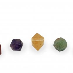 Platonic solids set made of crystals