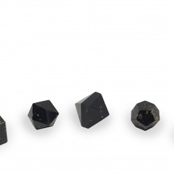 Platonic solids set made of tourmaline