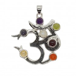 OM pendant with the chakra stones