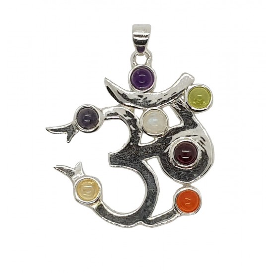 OM pendant with the chakra stones