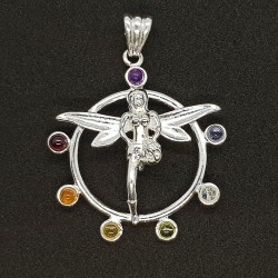 Fairy pendant with the chakra stones 