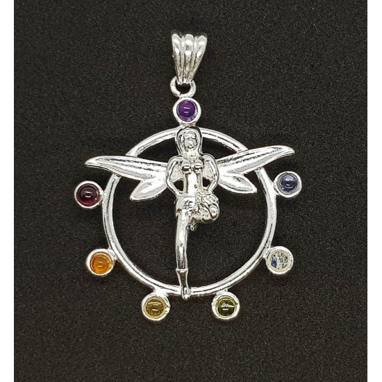Fairy pendant with the chakra stones 