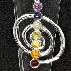 Quartz pendant with spiral with the chakra stones 