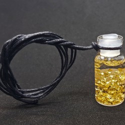 Pendant bottle with specs of gold, big size