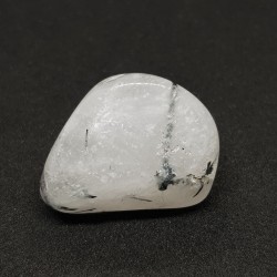 Quartz and tourmaline pebble