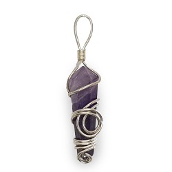 Amethyst pendant wrapped with metal