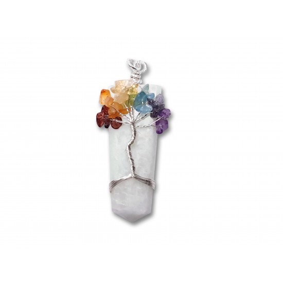Crystal pendant with the chakra tree and point