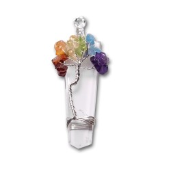 Crystal pendant with the chakra tree and point