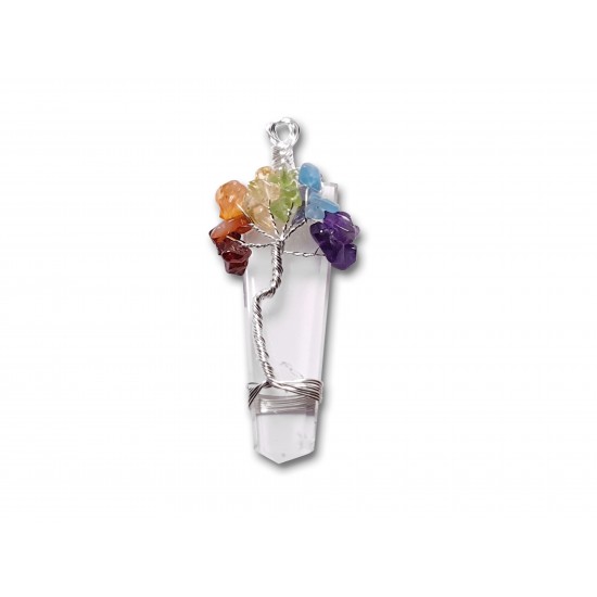 Crystal pendant with the chakra tree and point