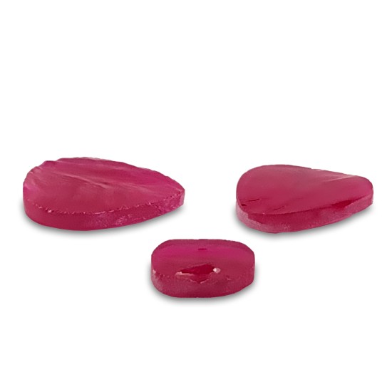 Artificial ruby polished, irregular