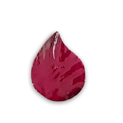 Artificial ruby polished, irregular 'raindrop'