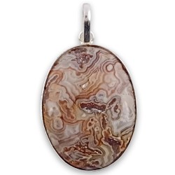 Jasper pendant with metallic casing