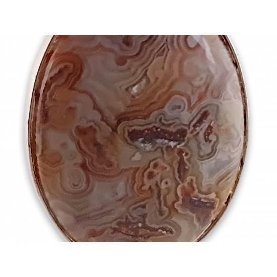 Jasper pendant with metallic casing